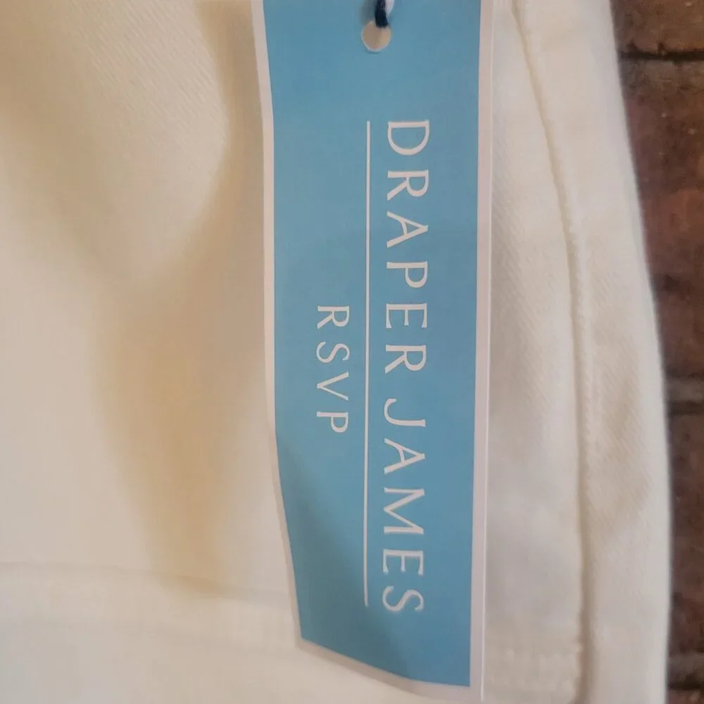 NWT!  Draper James Wide Leg Ankle Pants High-Waisted in White - Size 12 - Picture 2 of 12